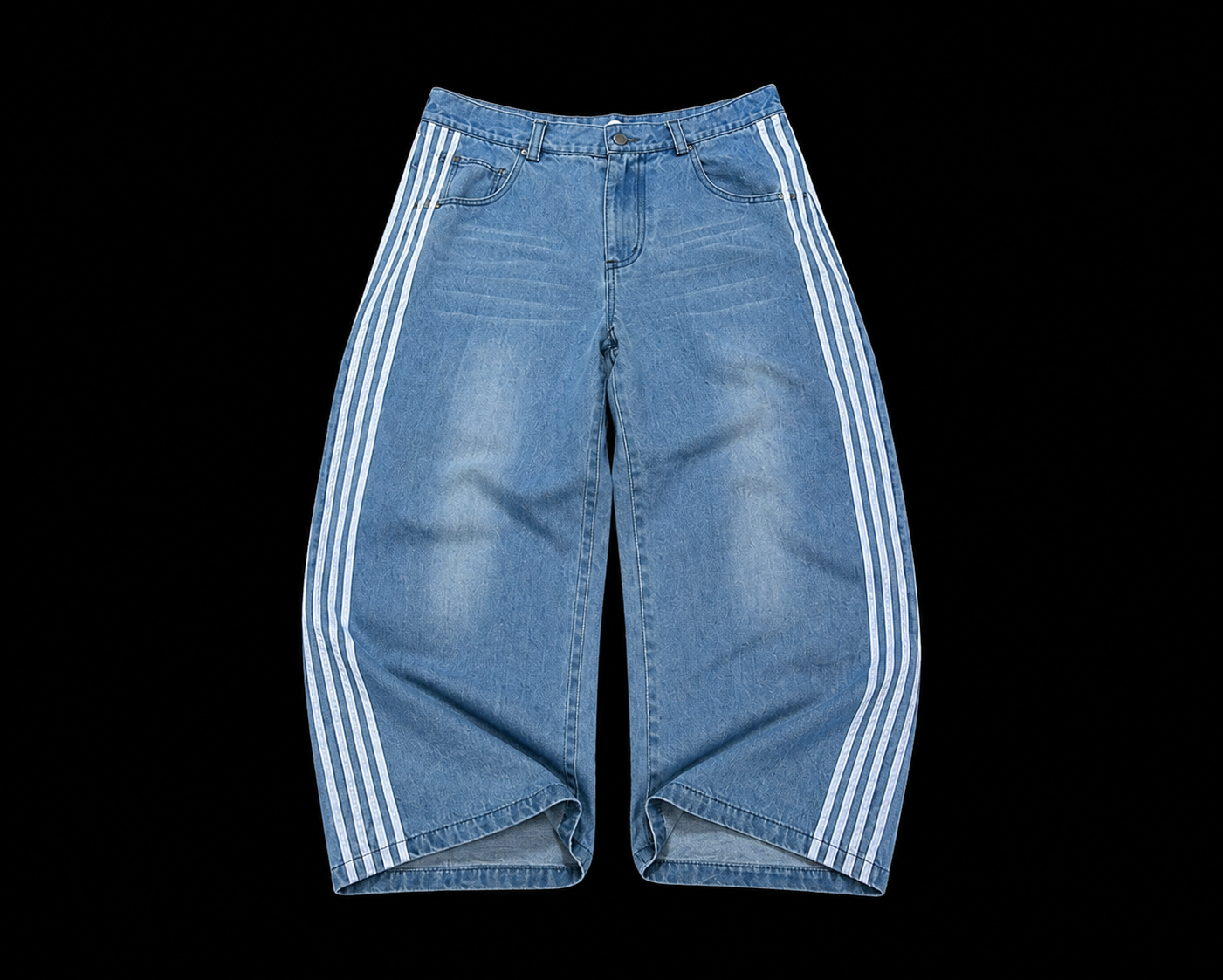 Jean Oversize Stripes – Denim Bleu