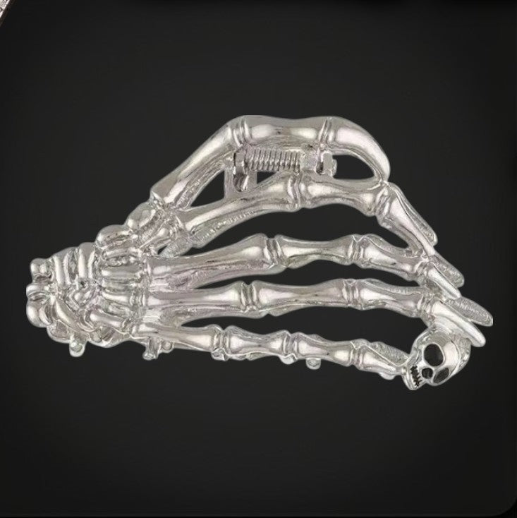 Pince à Cheveux Squelette Argentée