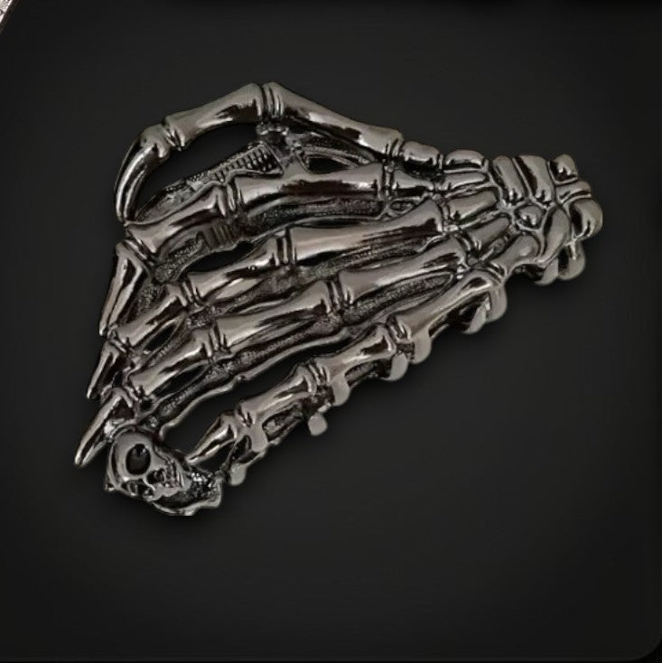 Pince à Cheveux Squelette Argentée