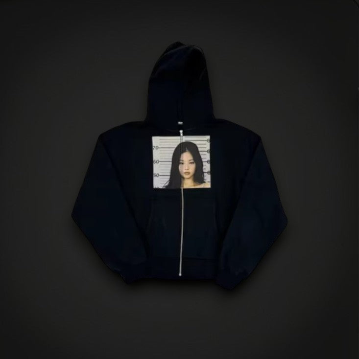 Veste à Capuche Zippée Mugshot "Girl in Frame"