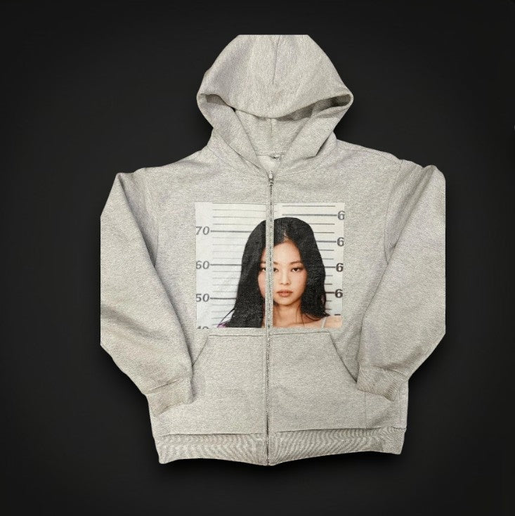 Veste à Capuche Zippée Mugshot "Girl in Frame"