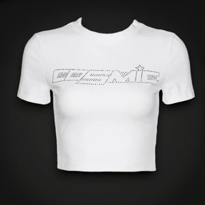 T-Shirt Crop Top Noir "COSMIC"