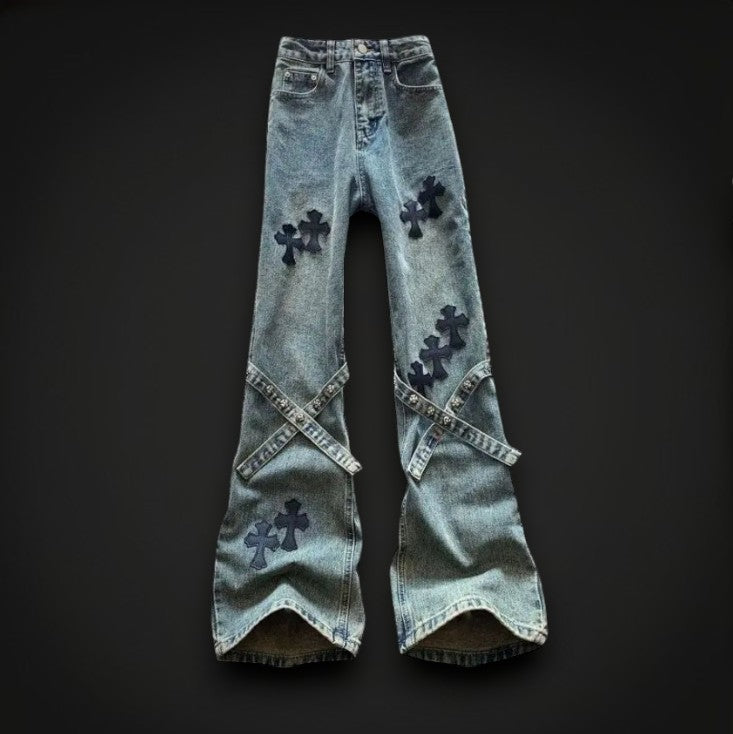 JEAN PATCHES CROIX &amp; STRAPS